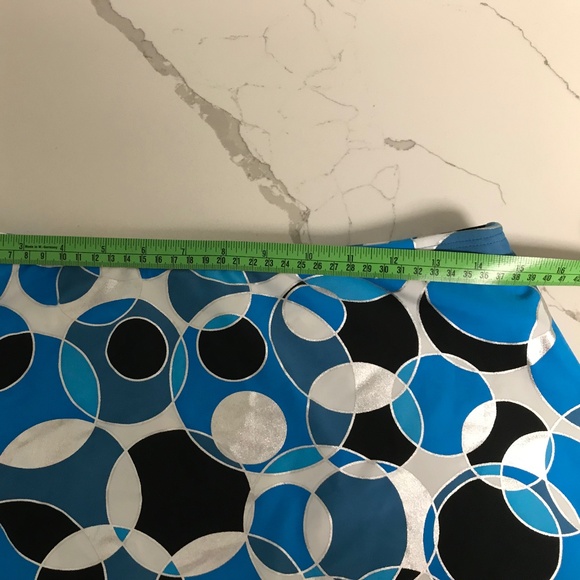 Bikini Bay Skirted Swimsuit bottom Women’s US 12 Blue Silver Black Circles - Picture 7 of 9